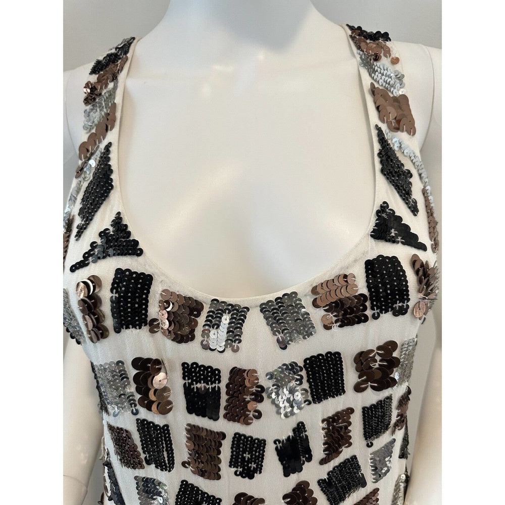 Tessora Womens Razor Back Hi Lo Multicolored Sequin Dress size XS NWT Orig $385 - Picture 6 of 16